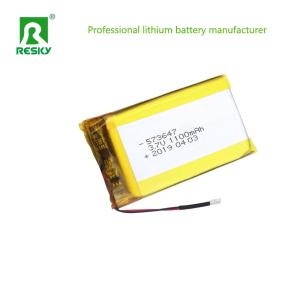 China Prismatic Pouch Lithium Polymer Battery Cell 573647 553450 3.7V 1100mAh Power Storage Batteries factory
