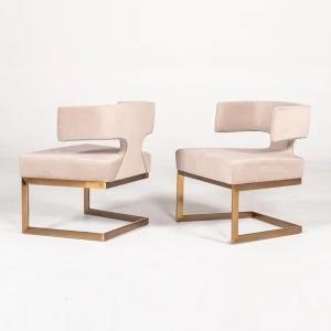 China Unique design leisure stainless steel dining chair upholstery arm chair sofa chair for living room hotel factory