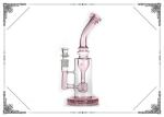 Pink Glass Bubbler Recycler 10 inches Showerhead Perc Bongs Smoking Water Pipe
