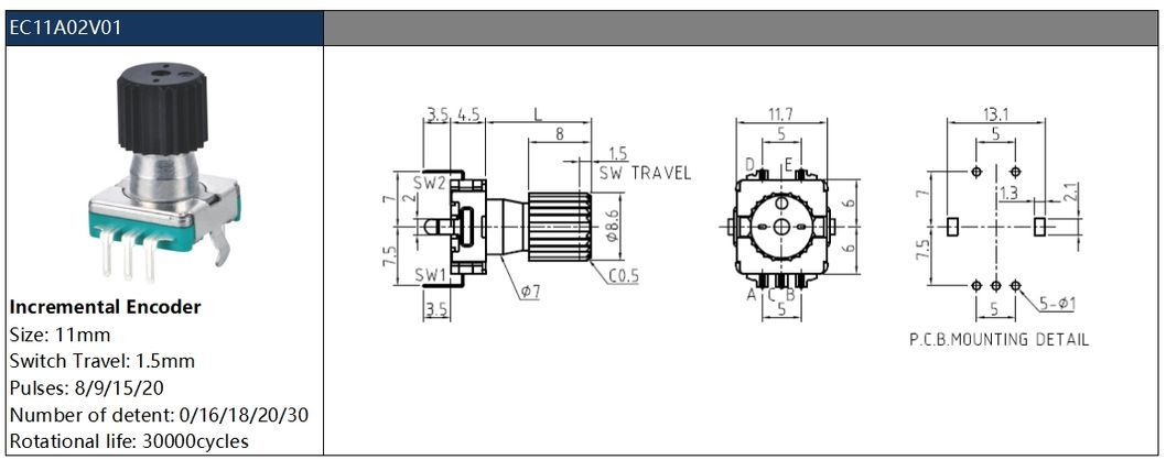 Custom Shaft Resistance Rotary Potentiometer, Ohm Potentiometer, Carbon Film Potentiometer Encoder