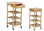 Hot Sale High Quality Decor 4-Tier Bamboo Home Furniture Kitchen Trolley