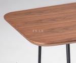 Modern Simple Metal Frame Rectangle Wood Dining Table