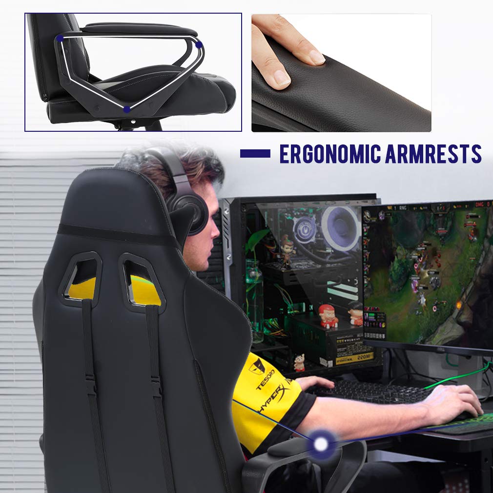 Back Computer Racing Chair for Women Men 31 Pounds Item Weight Nylon Frame Material