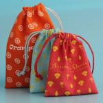 Packaging Drawstring Bag Cotton Material Custom Design Hot Stamping Logo