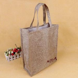 China Foldable Square Jute Tote Bags With Heat Transfer Printing Color Optional factory