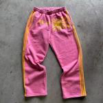 Custom Screen Printing Logo Stripes Tracksuit Vintage Acid Washed Zip Up Hoodie