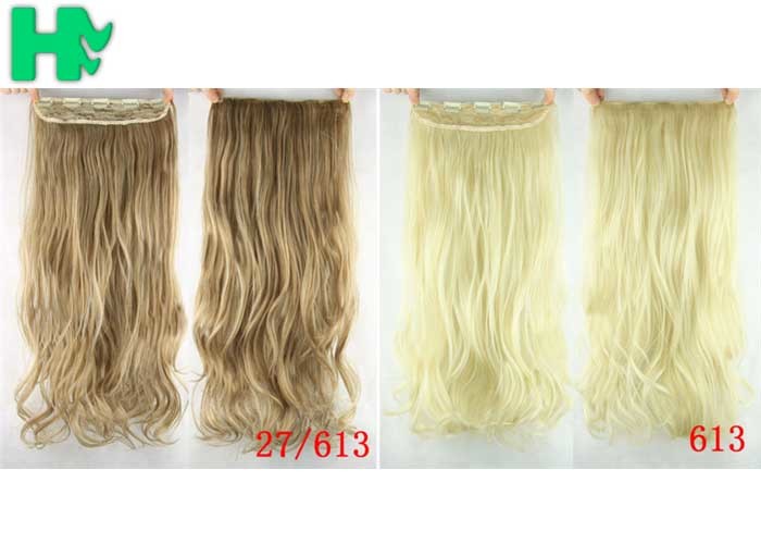 Girls 24 Inch Synthetic Hair Extensions Natural Curly Human Hair Ponytail