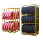 Blue/Grey/Yellow Warehouse Storage Tire Racks Industrial Design