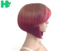 Normal Lace Red Synthetic Hair Wigs 22 Inch Kanekalon Hair Weave