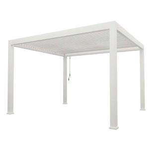 China Smart Outdoor Lounge Pavilion with Aluminium Alloy Electric Louver Turning Control factory