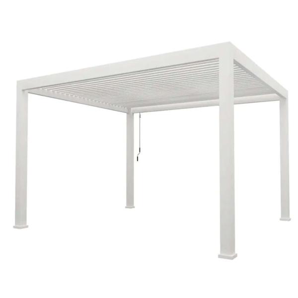 Smart Outdoor Lounge Pavilion with Aluminium Alloy Electric Louver Turning