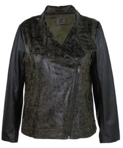 China Black Color Cool Ladies PU Jackets With Zipper Button Front Size XS~XXXL factory