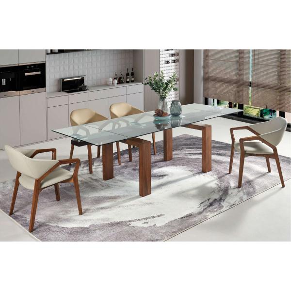 Home Furniture Simple Elegant Modern Extendable Dining Table Folding Dining
