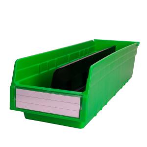 Office Classification Simplified with Stackable Plastic Shelf Bins in Solid Box