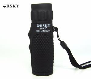 China Mini Household 10X25 Black Small Pocket Telescope 5.5 Degree For Children factory