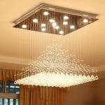 Hardwired Contemporary Crystal Chandelier Ceiling Light 82-265 Volts