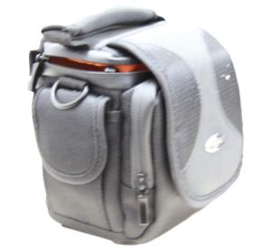 China Portable Black Fabric Thick Water Proof Sponge Nylon Camera Bag With Orange Velvet Lining factory