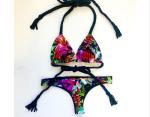 2019 Ruffle Women Swimsuit Cross Bandage Swimwear Push Up Bikini Set Beach