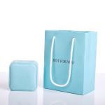 2.8X3.3X1.4in 0.8gram Jewelry Paper Packaging Recycled Blue Carton Velvet