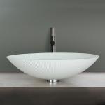 45mm Drain Hole Tempered Glass Sink Oval Shape For Sophisticated Bathrooms