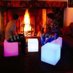 Outdoor LED Light Cube Stool Colorful Waterproof For Foyer And Patio Decor