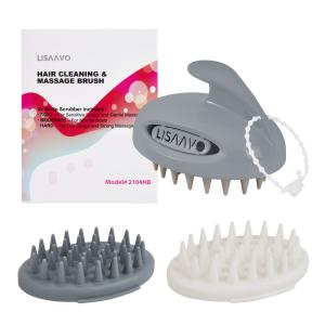 China Gray Interchangeable Scalp Scrub Brush With 3 Hardness Levels factory