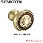 Brushed brass Antique round cabinet knob in DIA31mm for furniture hardware