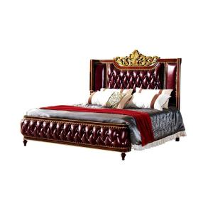 China Classic Design Solid Wood Bedroom Furniture Antique Luxury Carved Wooden Bed factory