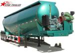 Banana Type Fuwa 3 Axles Bulk Cement Semi Trailer Green Colour CCC ISO