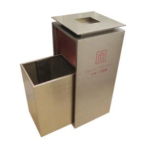 China Outdoor Decorative Pull Out Stainless Steel Dustbin Use For School factory