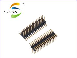 China Black Plastic PA6T Pin Header Connectors 1.27x2.54mm Pitch Dual Row on sale