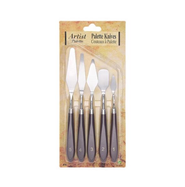 Stainless Steel Palette Knife Set 5 Piece Art Tools Kit For Oil And Acrylic