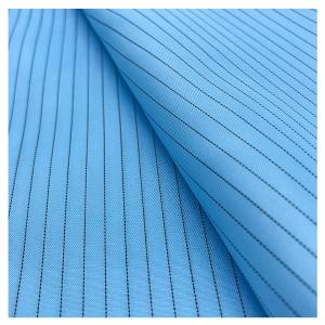 China 5mm Stripe Antistatic ESD Fabrics 99% Polyester 1% Conductive Carbon Fiber factory