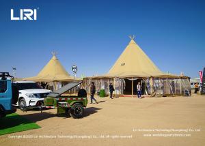 China 100 People Capacity Tipi Glamping Tents With Sidewall For Outdoor Party factory