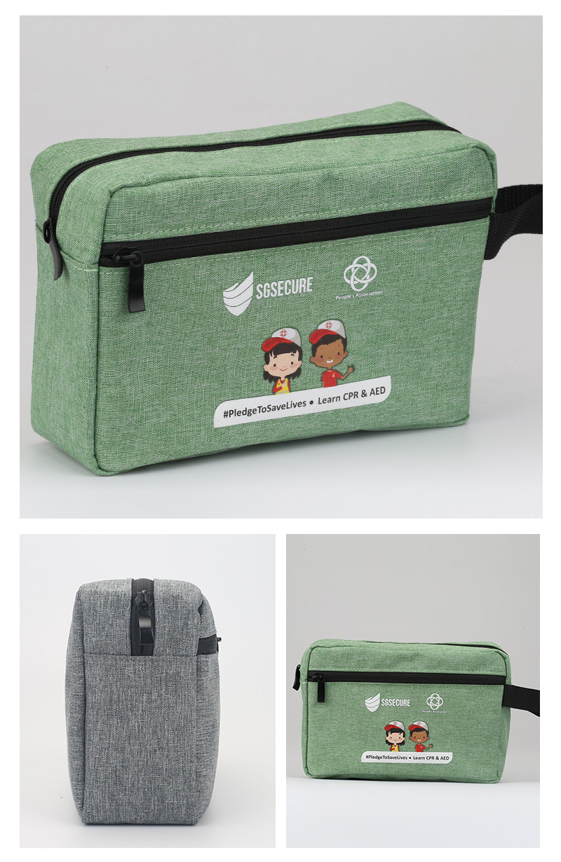 Men's Travel Pure Color Makeup Cosmetic Bag With Zipper
