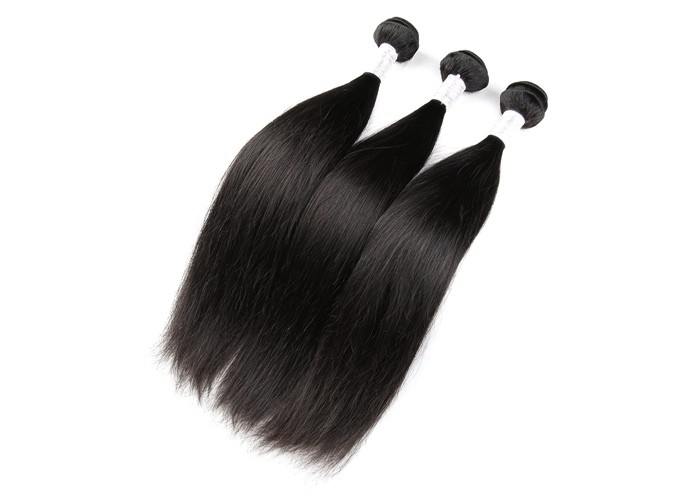 Custom Peruvian Remy Virgin Human Hair Extensions For Women , Black Straight