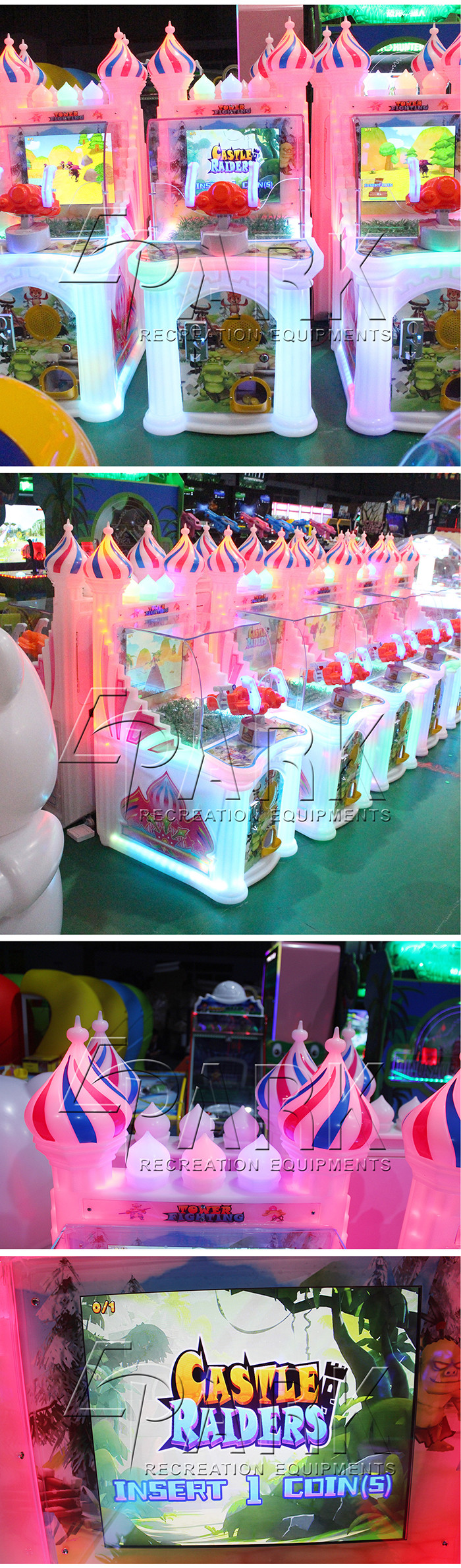 Mini castle design kids toy machine Castle Riders shooting water