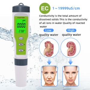 3 - In - 1 Water Quality Tester PH/EC/Temp Meter With ATC For Home Aquarium Lab