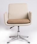 Safety Item Adjustable Executive Office Chair , Fabric White Swivel Chair