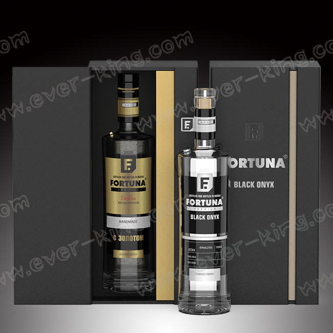 Flame Plating Transparent 500ML Glass Liquor Bottles With Glass Top