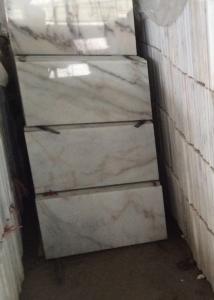 China Guangxi White marble polished 240x140cm tile slab gloss floor tiles window sill factory