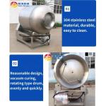 Industrial Chicken Meat Fish Vacuum Tumbler with 0.75KW Pump Power