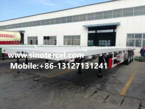China 30 Foot 3 Axle Flat Bed Semi Trailer 30-50 Tons factory