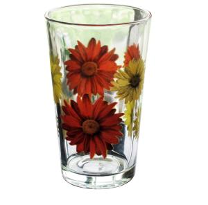 China Silk Printed Blooming Daisy 16 Oz Highball Glasses factory