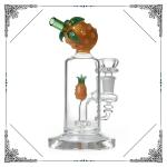 Yellow Pineapple Waterpipe 7 inches Mini Glass Bubbler Bong With Showerhead Perc