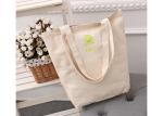 Stylish Reusable Canvas Shopping Bags Natural Fabric OEM / ODM Service