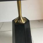 European Style Black Stainless Steel Walnut Side Table