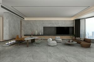 China Grey Elegant Exterior Wall And Indoor Floor 900x1800x9mm Glazed Polished Porcelain Tile For Renovation And Project factory