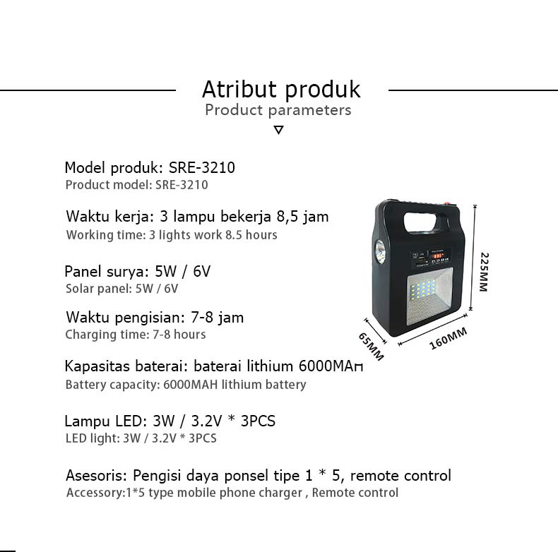 Solar Home Power System Lighting with Radio Bluetooth Outdoor Camping Power Outage Emergency Lights