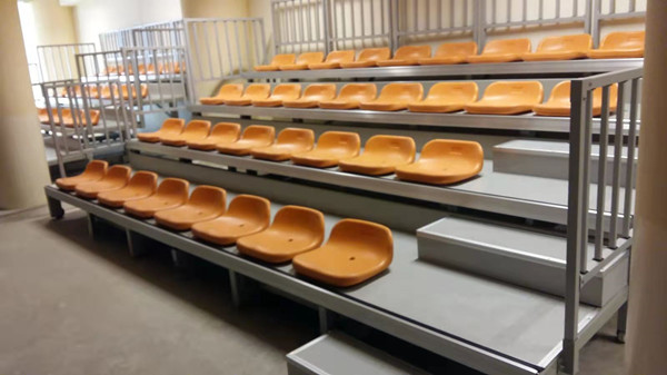 Indoor Gym Retractable Theater Seating Cold Drawn 280mm Row Height